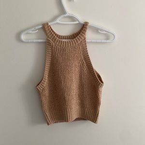 cropped knitted tank top